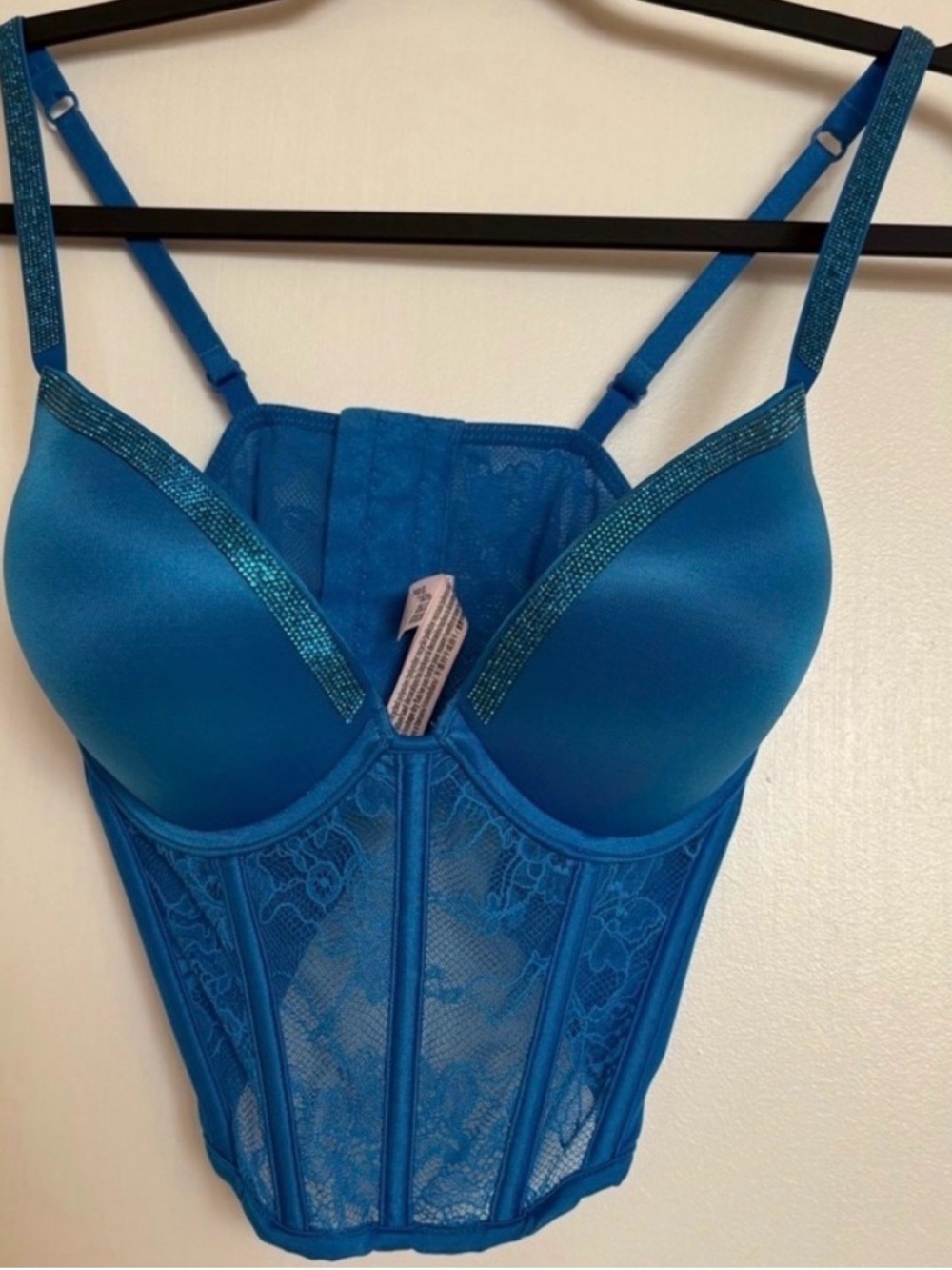 Victoria’s Secret Blue Lace Bustier Corset Bra - Women's Intimates